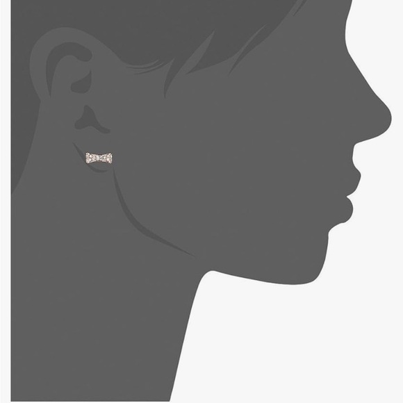 Kate Spade Bow earrings rose gold. Ready Set Bow Pave Bow Studs - Picture 4 of 5